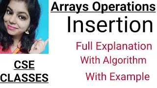 Insertion of an element into an array at a specific postion| Algorithm | Array Operations | lec-19