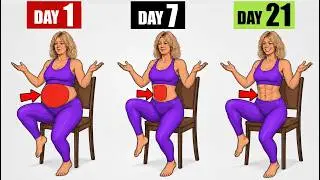 🔥 50-60+ BELLY, HIPS & THIGHS Melt Away SITTING in 5 Mins! 🪑 21-Day Chair Challenge