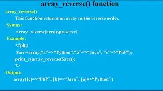 PHP Array Functions