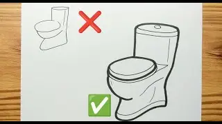 How to draw A TOILET SEAT Easy