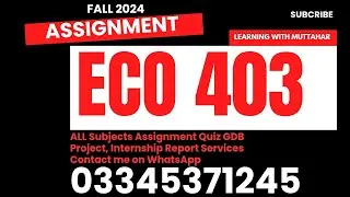 eco 403 assignment solution fall 2024
