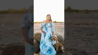 Sunset beach maternity session