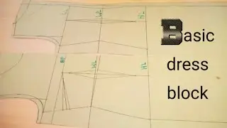 How to draft a basic dress block with waist and side seam darts.