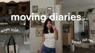 MOVING DIARIES [ep.12]: garage sale finds, apartment thrift flip, + hallway decor!!
