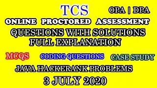 TCS OPA 3JULY JAVA CODING QUESTION WITH SOLUTION | FULL EXPLANATION | TCS PROCTORED ASSESSEMENT 2020