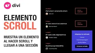 Cómo mostrar un elemento flotante al hacer scroll y llegar a una sección en divi sin plugins