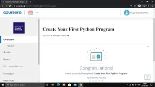 Create Your First Python Program || Project|| Quiz Answer||Coursera |CourseraProject Network