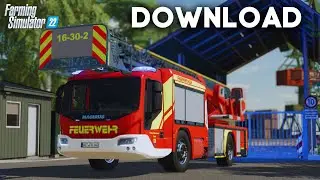 Diese Feuerwehr Drehleiter gehört einfach in deinen Modordner vom LS22! 🚒👀 #feuerwehr #dlk #ls22