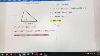 Using the Law of Cosines to Solve Triangles - Side-Angle-Side - SAS