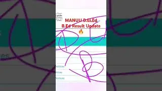 MANUU D.El.Ed & B.Ed Result Update|| For Complete Information Check the Channel.