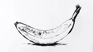 How to draw a banana with a dip pen and ink (time-lapse video)
