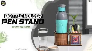 Wooden Water Bottle Holder | Wooden Pen Stand & Coasters | Corporate Gifts | Eco-Friendly