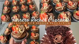 Ferrero Rocher Cupcakes with Nutella Buttercream | Simple Easy Recipe