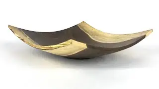 Turning a big square walnut bowl with heartwood and sapwood
