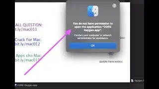 SOLVED You don't have permission to open keygen macbook catalina | Bigsur update