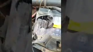 This battery exploded on a motorcycle #motorparts #battery