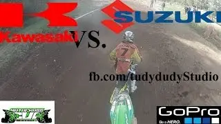 Kawasaki KX 250 F vs. Suzuki RM 125, Hard Motocross Battle, GoPro