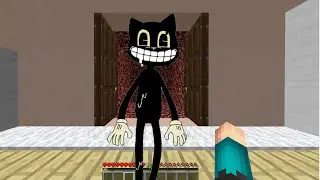 We found a very dangerous cartoon cat inside my house -Minecraft