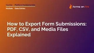 How to Export Form Submissions: PDF, CSV, and Media Files Explained