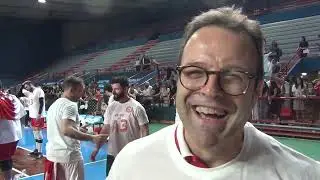 28-05-2022: #BMVolley - Beppe Spinelli, con doccia, dopo la promozione del Bari in A3