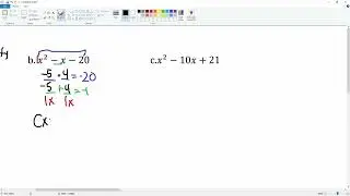 Chapter 10 Problem 5 Factor a Trinomial when a is 1