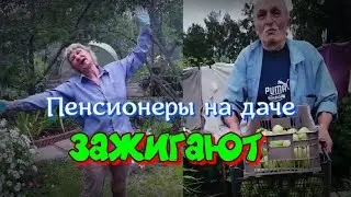 Пенсионеры на даче в день ВМФ