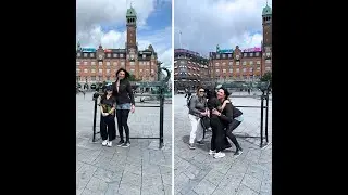 Strong 197cm Tall Woman Lifts A Petite Girl for Royal Seat