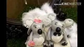 Koalas novios para tarta nupcial en porcelana fria