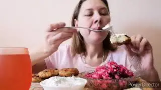 ASMR/MUKBANG/ ДРАНИКИ/ВИНЕГРЕТ/СОУС/PANCAKES/SALAD/SAUCE/