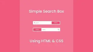 Simple Search Box Using HTML and CSS || Search Bar UI Design