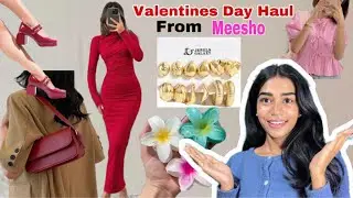 Valentines week Haul From Meesho | Dress, Sling Bag, Cute top, Earrings, Hair Accessories, Heels