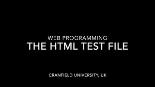 Explaining the HTML test file
