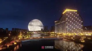Architecture and interior visualization: unique commercial complex