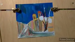 Городской пейзаж. Гуашь