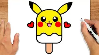 COMO DESENHAR UM PICOLÉ DO PIKACHU KAWAII