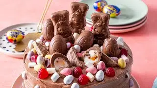 Easter Rocky Road Chocolate Cake. -FUN KIDS BAKING PROJECT