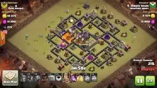 Clash Of Clan th9 3 star stratgy