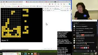 Cary Huang Notices Me while Streaming "Coding Scrabble-Tetris"