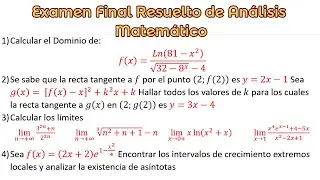 Examen Resuelto de Análisis Matemático
