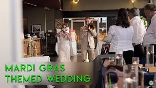 Mardi Gras Viking Blended Wedding | Shrine of the Immaculate Conception | 5 Seasons Brewing Westside