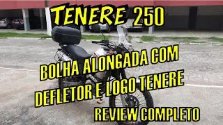 REVIEW  COMPLETO BOLHA ALONGADA COM DEFLETOR E LOGO TENERE