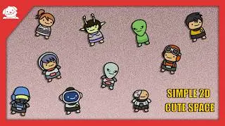 Simple Cute 2D Space Pack | Unity Assets Demo |