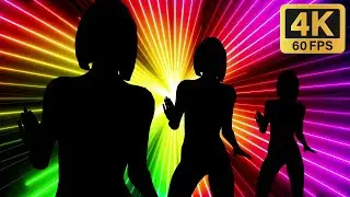 Neon Lights Silhouette Dance Background | 8 Hours 4K 60FPS Party & Holiday Video