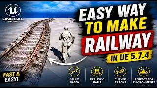 Easy Railway Track Tutorial in Unreal Engine 5.7.4 | Create Realistic Rails Fast