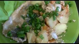 СКУМБРИЯ С КАРТОШКОЙ В ЙОГУРТЕ