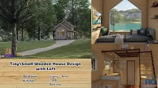 Tiny/Small Wooden House Design with loft (floor area = 35 sq.m) low budget