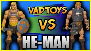 MOTU Revelations He-Man VS Battle Armor He-Man Figure Comparison Masters of the Universe Revolution