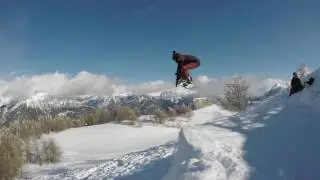 Snowboarding in pow GoPro 2017