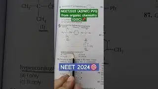 organic chemistry NEET 2015 (AIPMT) PYQ 📌 || #shorts #neet2024 #motivation #neet #study #mbbs