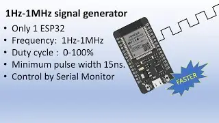 ESP32 1Hz-1MHz adjustable PWM signal generator